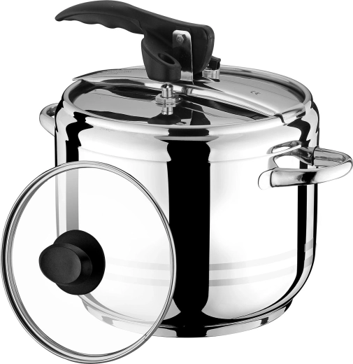 Szybkowar 5 l AXIO ze stali nierdzewnej ze szklaną pokrywą