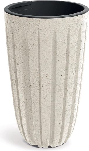 Donica Eco Wood, biała, średnica 29 cm