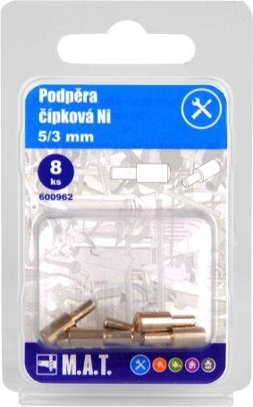Wspornik półki typu kołek 5/3 mm, nikiel, 8 szt.