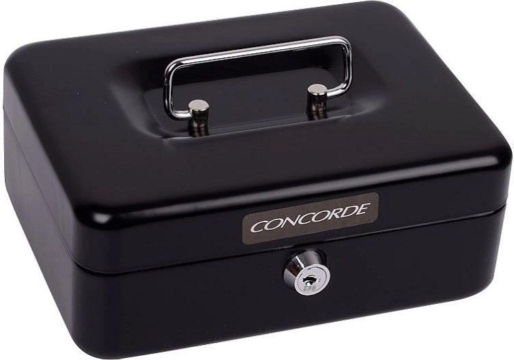 Metalowa kasa na pieniądze CONCORDE 22 czarna