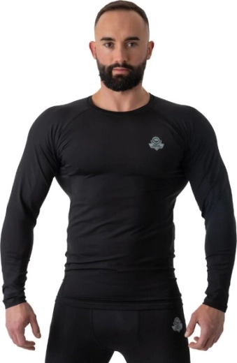 Męski kompresyjny rashguard DBX Bushido RSL Black z długim rękawem