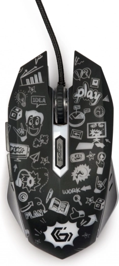 Optyczna mysz LED z 6 przyciskami USB czarna - 1 sztuka