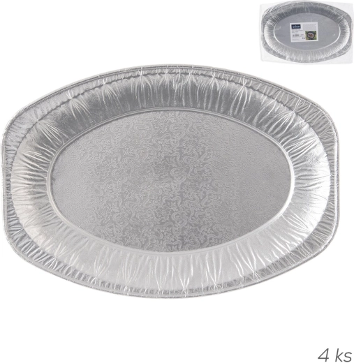 Aluminiowa tacka do serwowania i grillowania 33 × 23 cm (4 szt.)