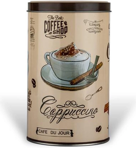 Okrągła metalowa puszka Café du Jour 11 × 11 × 18,2 cm