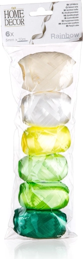 Wstążka Rainbow 10 m, mix kolorów, zestaw 6 szt.