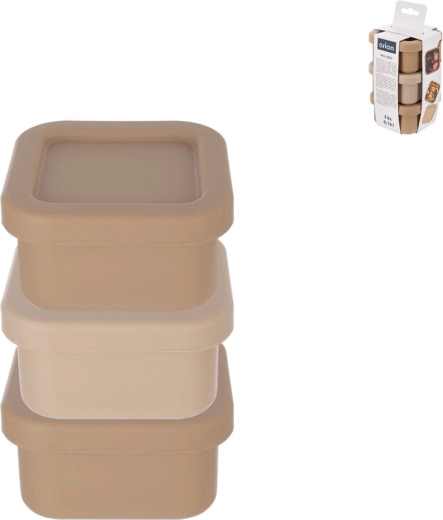Zestaw silikonowych mini pojemników na żywność kwadrat 160 ml, 3 szt. (mix)