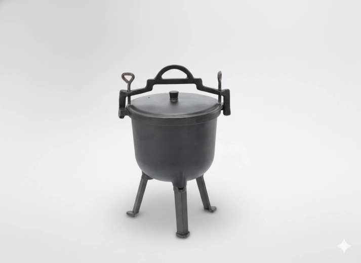 Żeliwny kociołek myśliwski 8 l z pokrywą i nogami