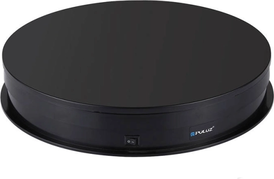 Elektryczny obrotowy stolik Puluz z wyświetlaczem 30 cm USB czarny