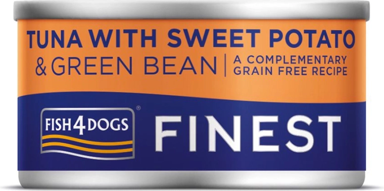Karma mokra dla psów z tuńczykiem, batatami i zieloną fasolką 85 g FISH4DOGS Finest