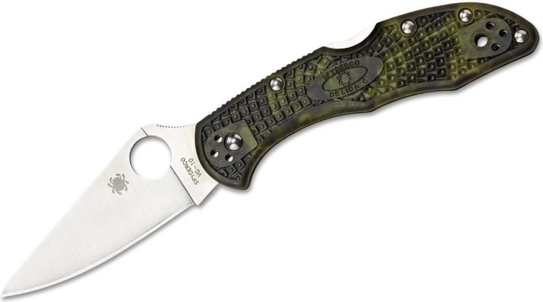 Spyderco Delica 4 flat ground lightweight Green Zome – nóż składany (kieszonkowy) 7,4 cm