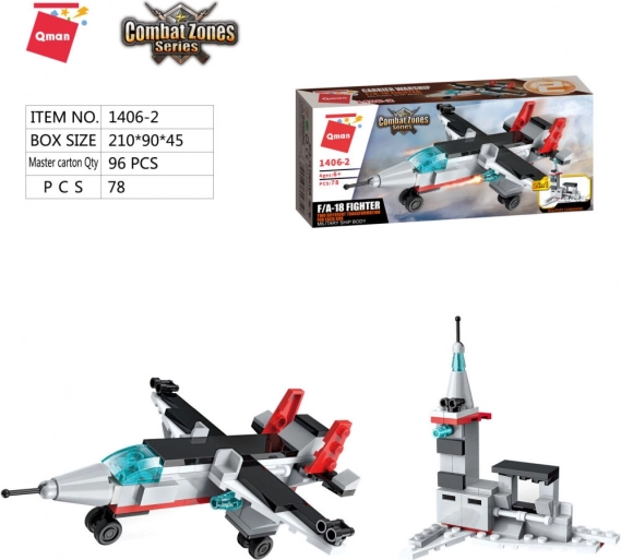 Qman Aircraft Carrier 1406-2 Myśliwiec F/A-18 2w1