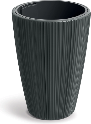 Doniczka ORO 29,8 cm ciemnoszara z wkładem