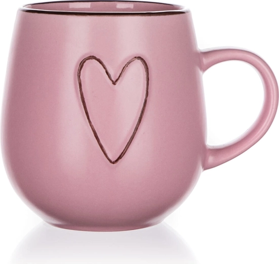 Ceramiczny kubek Heart różowy 500 ml