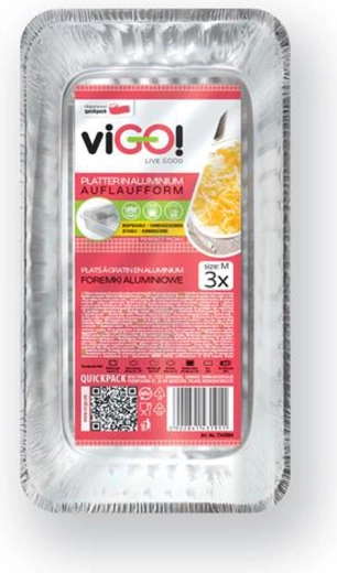 Aluminiowe tacki do grillowania 3 szt. 20 × 11,5 × 4 cm