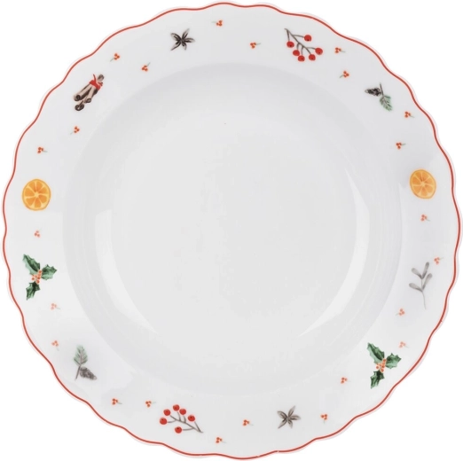 Głęboki porcelanowy talerz Zapach Świąt 24,5 cm