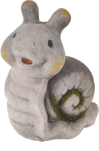 Ceramiczny dekoracyjny ślimak szary