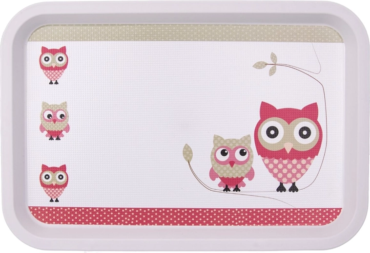 Plastowa taca do serwowania Toya z motywem sowy 30,5 × 21 cm