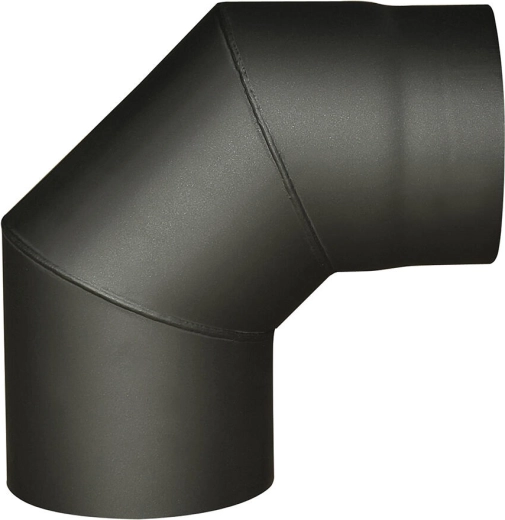 Kolano dymowe 125 mm 90° czarne, grubość 1,5 mm