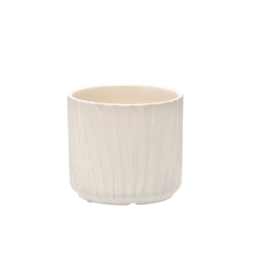 Ceramiczna osłonka na doniczkę, matowa biel 13 × 13 × 11,5 cm