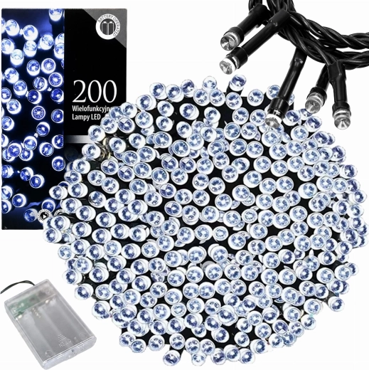 Świąteczny łańcuch świetlny LED 200 LED 20 m, zimna biel