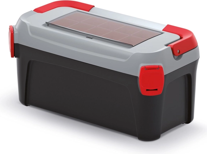 Skrzynka na narzędzia z metalowym uchwytem SMART 50 cm, organizer w pokrywie