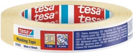 Krepa taśma maskująca 19 mm × 50 m żółta Tesa