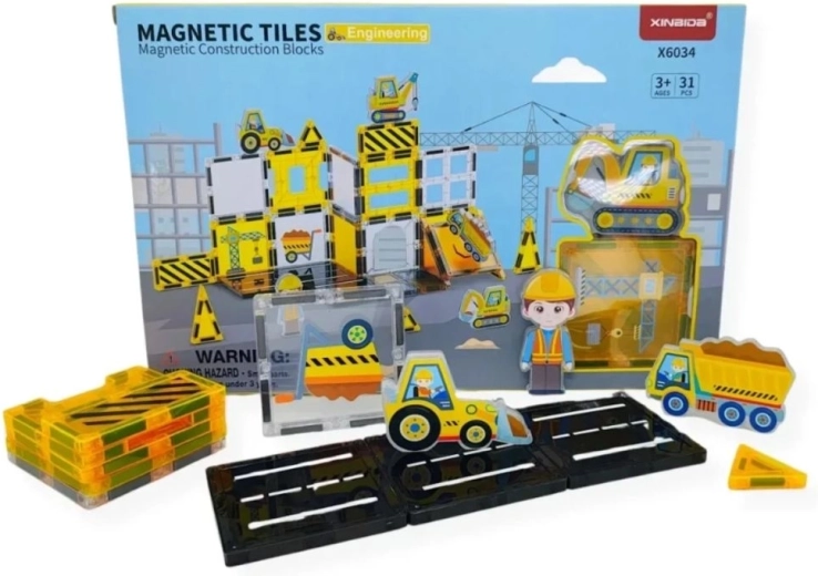 Magical Magnet magnetyczne klocki konstrukcyjne – plac budowy (31 szt.)