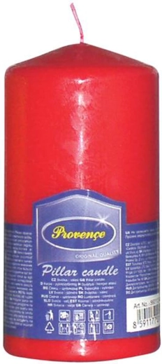 Parafinowa świeca walec czerwona 6,3 × 12,5 cm