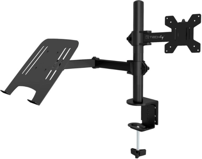 Ergonomiczny biurkowy uchwyt na monitor i laptop