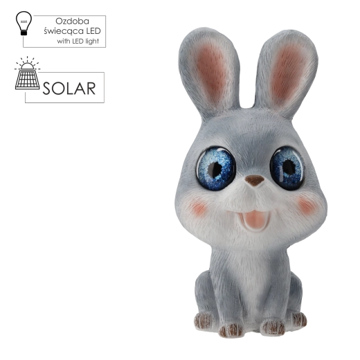 Ogrodowa figurka królik z solarnym oświetleniem LED 34,5 cm
