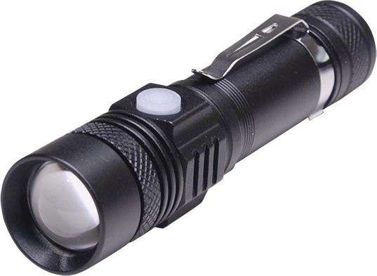Solight ładowalna latarka LED z uchwytem rowerowym 400 lm, zoom, Li-Ion