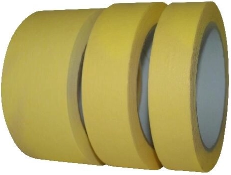 Krepowa taśma malarska 38 mm × 50 m żółta, odporność termiczna do 60 °C
