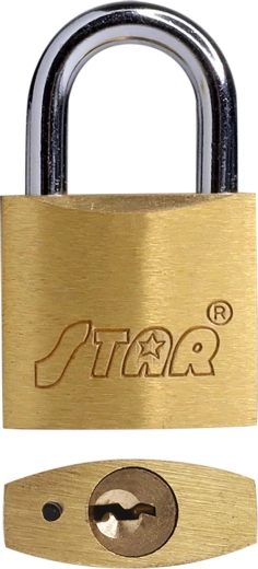 Kłódka STAR 50 mm z mosiądzu, 3 klucze