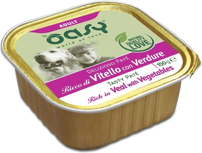 Oasy Tasty Paté dla dorosłych psów z cielęciną i warzywami 150 g