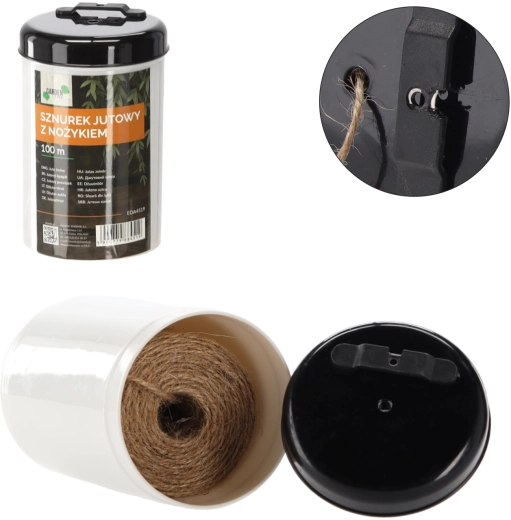 Jutowy sznurek 100 m w tubie z nożykiem