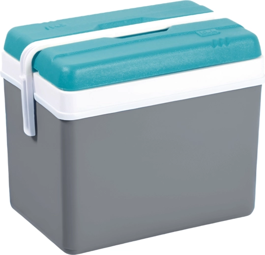 Turystyczna pasywna torba chłodząca 35 l KAMAI EDA, szara z turkusową pokrywą