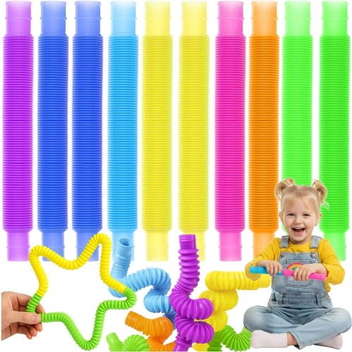 Kruzzel sensoryczne rurki POP Montessori antystresowe - zestaw 10 sztuk