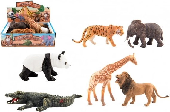 Zestaw plastikowych figurek safari (11–17 cm)