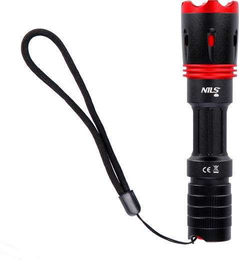 Ręczna latarka LED NILS Camp 1000 lm z USB‑C i teleskopową głowicą