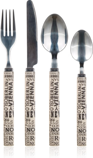 Zestaw sztućców CAPITAL 24 sztuki z plastikową rączką, stal nierdzewna