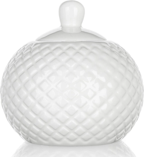 Ceramiczna cukiernica Diamond 11 cm, biała