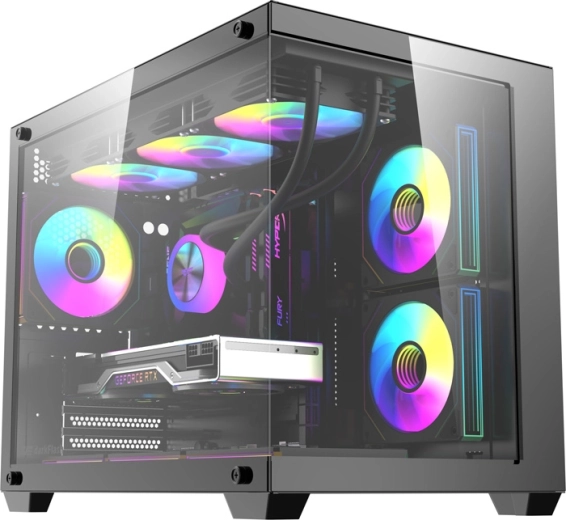 Obudowa komputerowa DarkFlash B275 Pro czarna z 6 wentylatorami