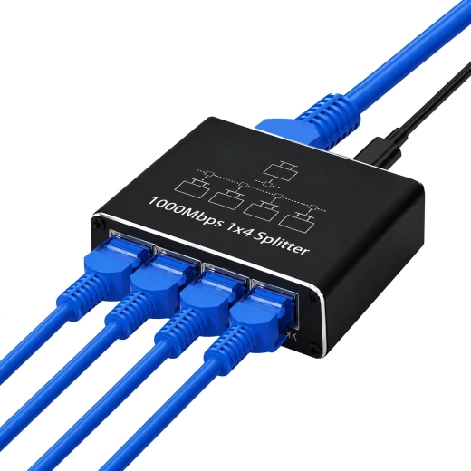 RENEW FORCE gigabitowy przełącznik ethernetowy RJ45 1×4 USB‑C