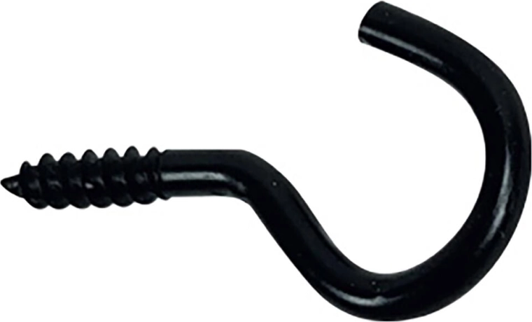 Ucho otwarte 17 × 40 mm, czarne, zestaw 6 szt.