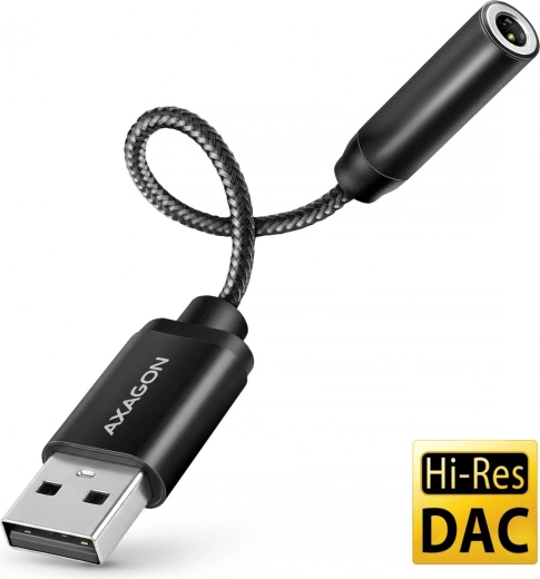 AXAGON hi-res karta dźwiękowa USB-A z DAC 32 bit / 384 kHz, jack 3,5 mm