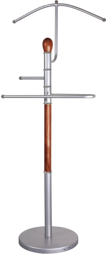 Niemi sługa RONNIE z chromu i drewna, 46 × 27 × 107 cm, brązowy