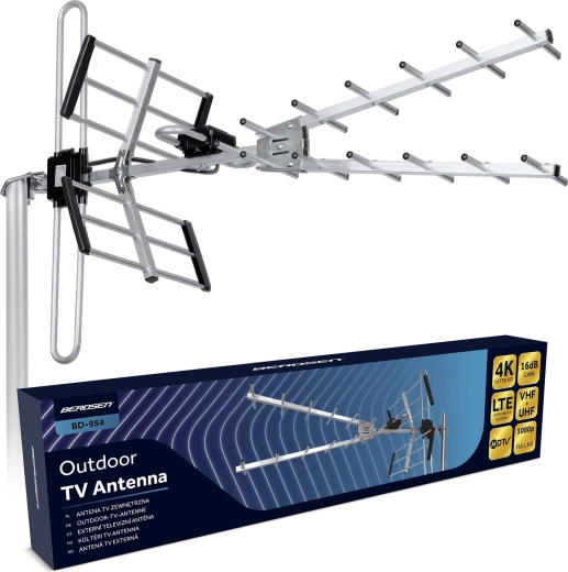 Zewnętrzna kierunkowa antena TV 4K Ultra HD Berdsen