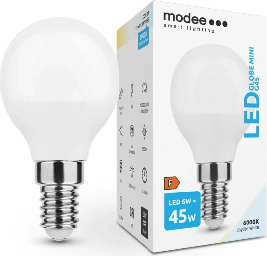 Żarówka LED Modee Lighting Globe Mini G45 6 W E14 zimna biel