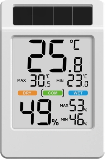 Solarny termohigrometr Rainpoint baldrtherm z dużym wyświetlaczem - 1 sztuka