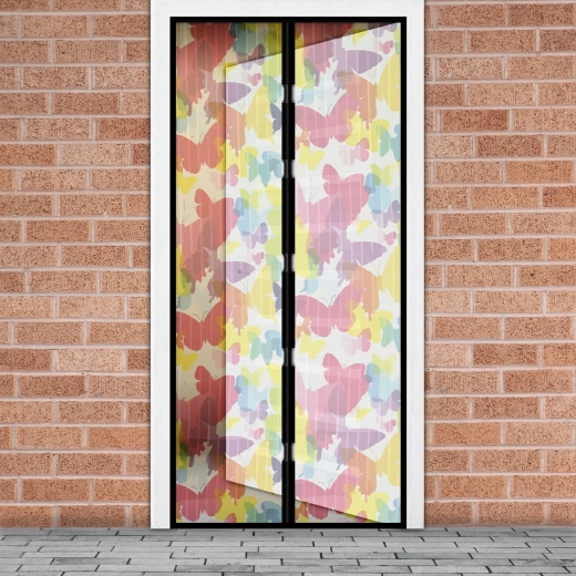 Magnetyczna siatka przeciw owadom na drzwi z motywem motyli 100 × 210 cm